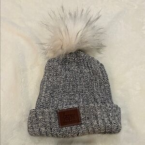 Love Your Melon Speckled Knit Beanie with Pom-Pom